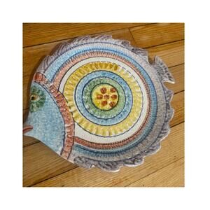Two Vintage Italica ARS Fish Ceramic Plates - Hand-Painted Italy